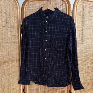 Women’s Navy Checkered Shirt
